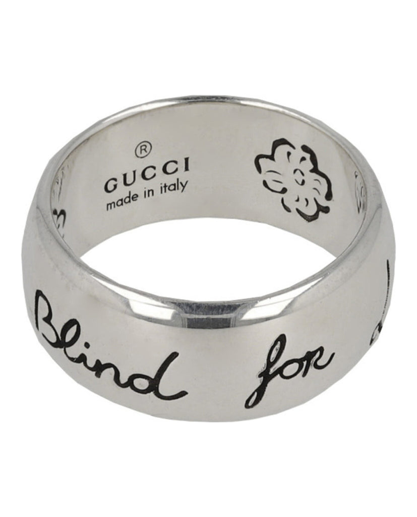 Sterling Silver Blind for Love Engraved Ring