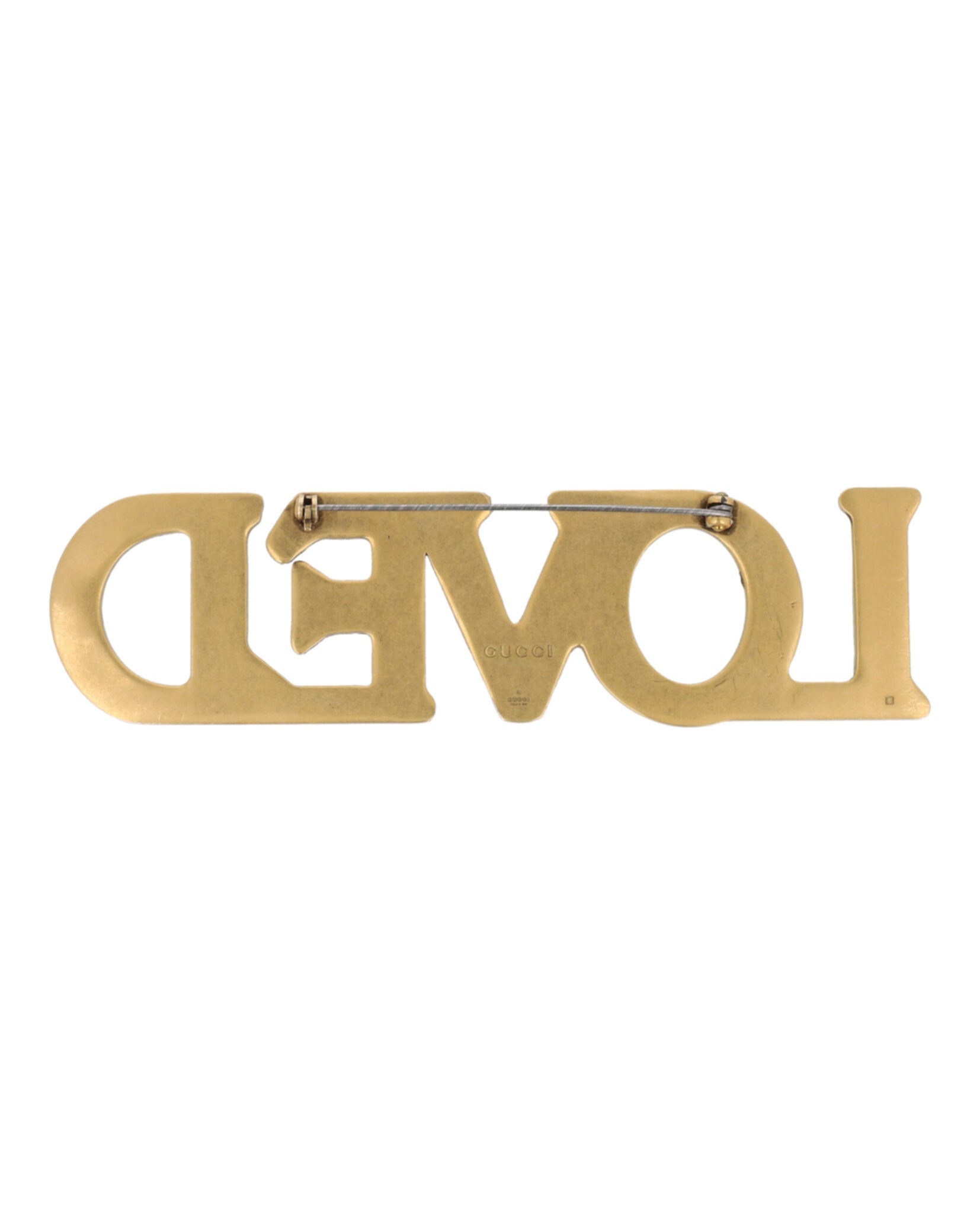 Crystal-Embellished LOVE Brooch
