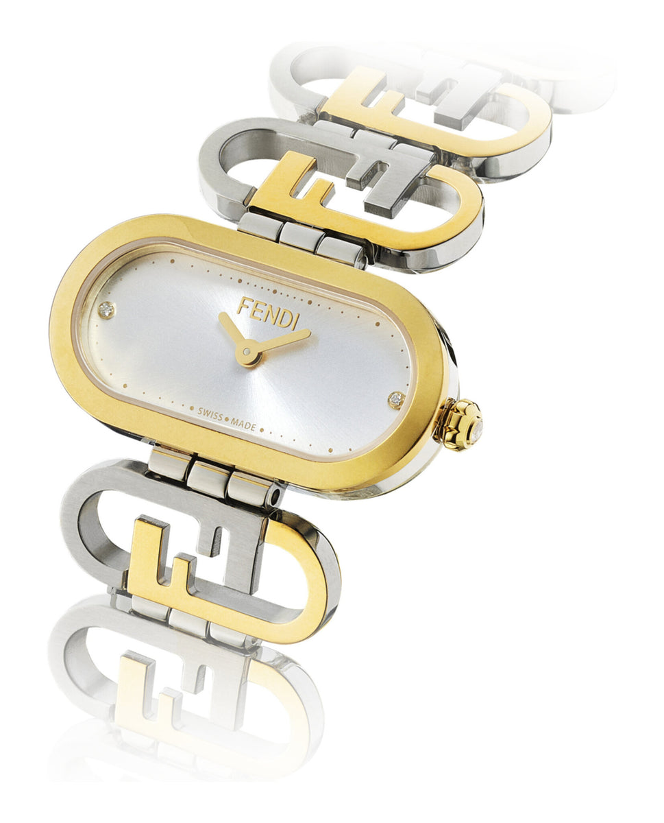 FENDI 900J クォーツ 動作品 ラウンド レディース レザー　ゴールド Fendi 900G Womens Wrist Watch Gold Stainless Steel Quartz