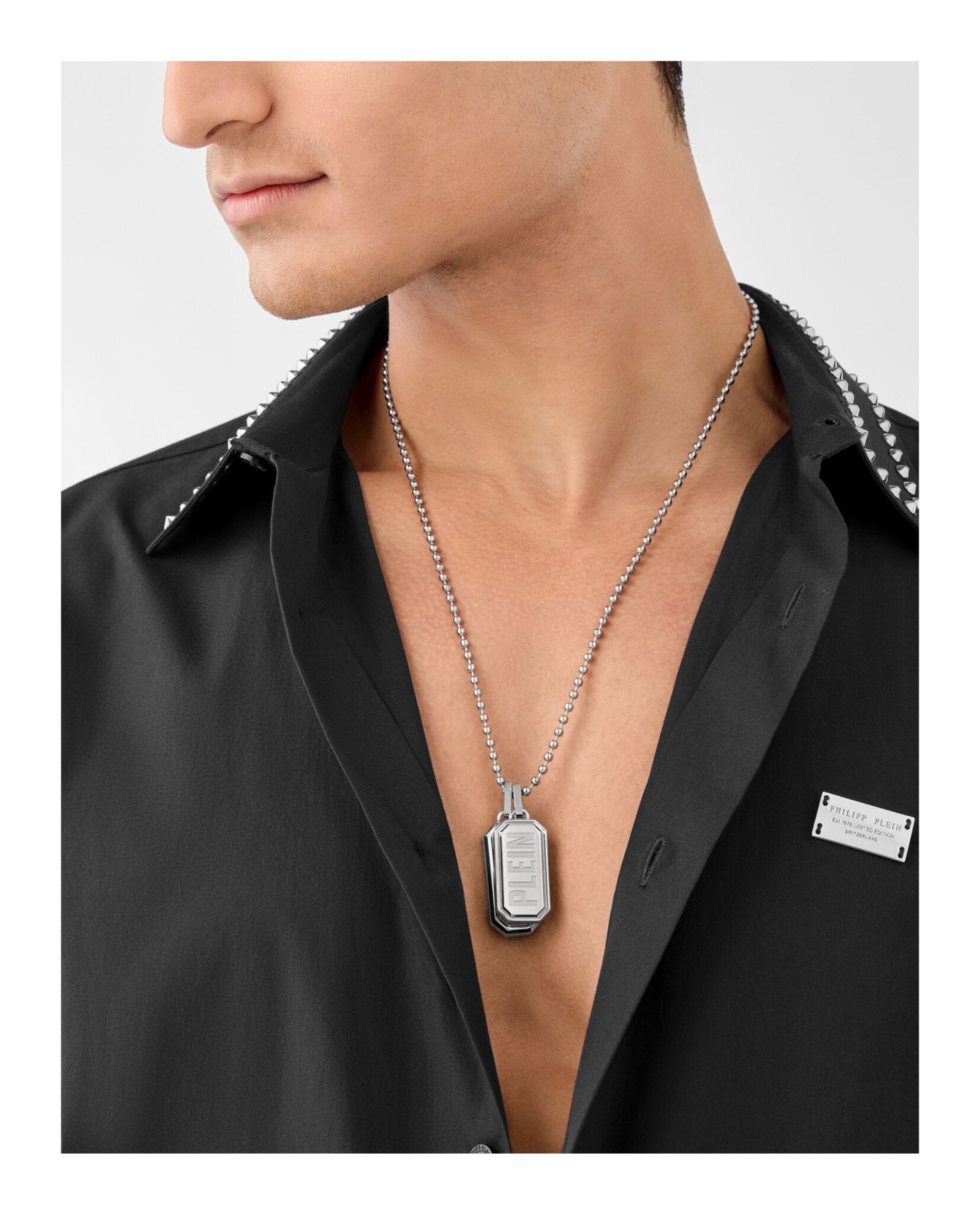 Plein Double Tag Bead Chain Necklace