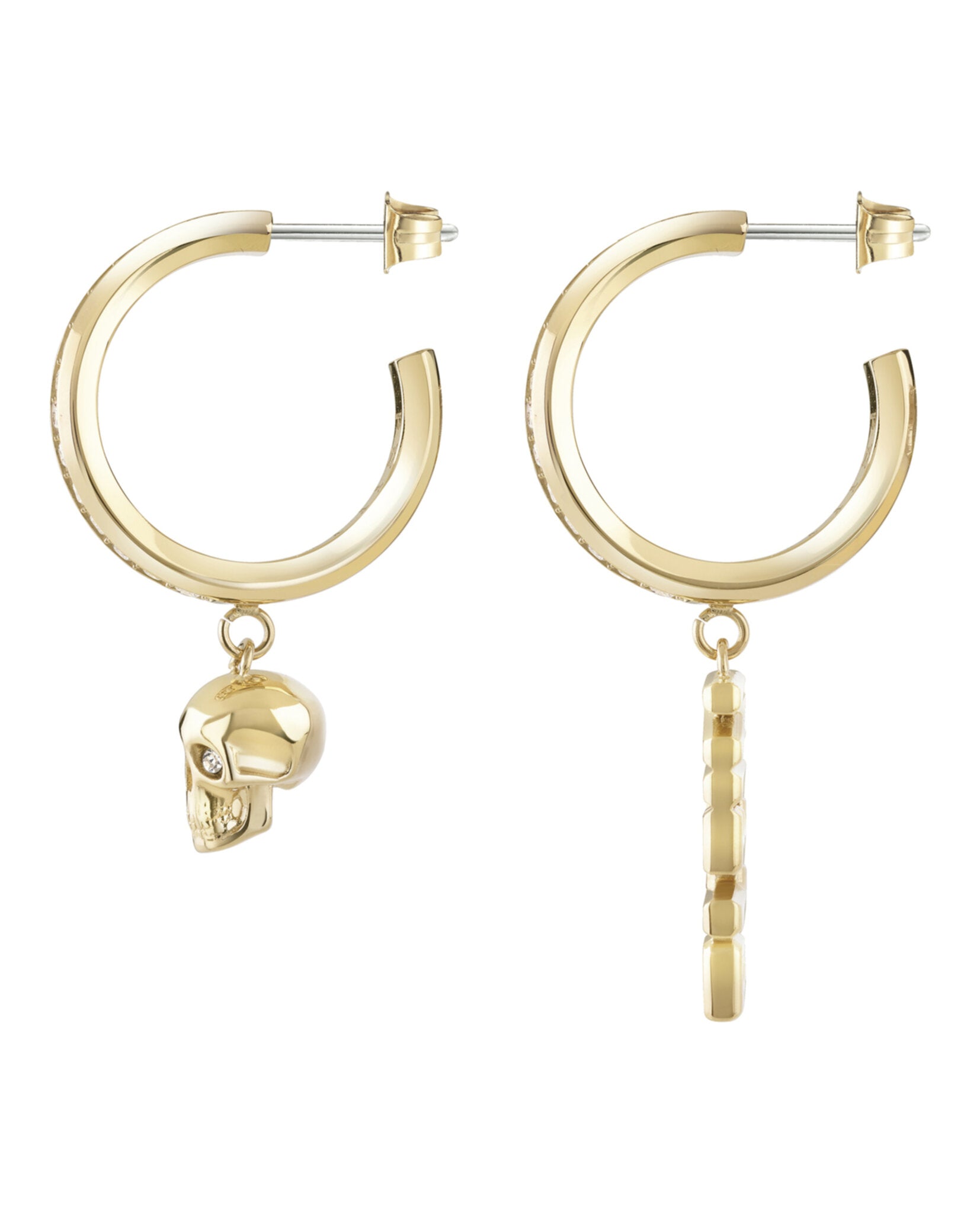 Lettering Crystal Hoop Earrings