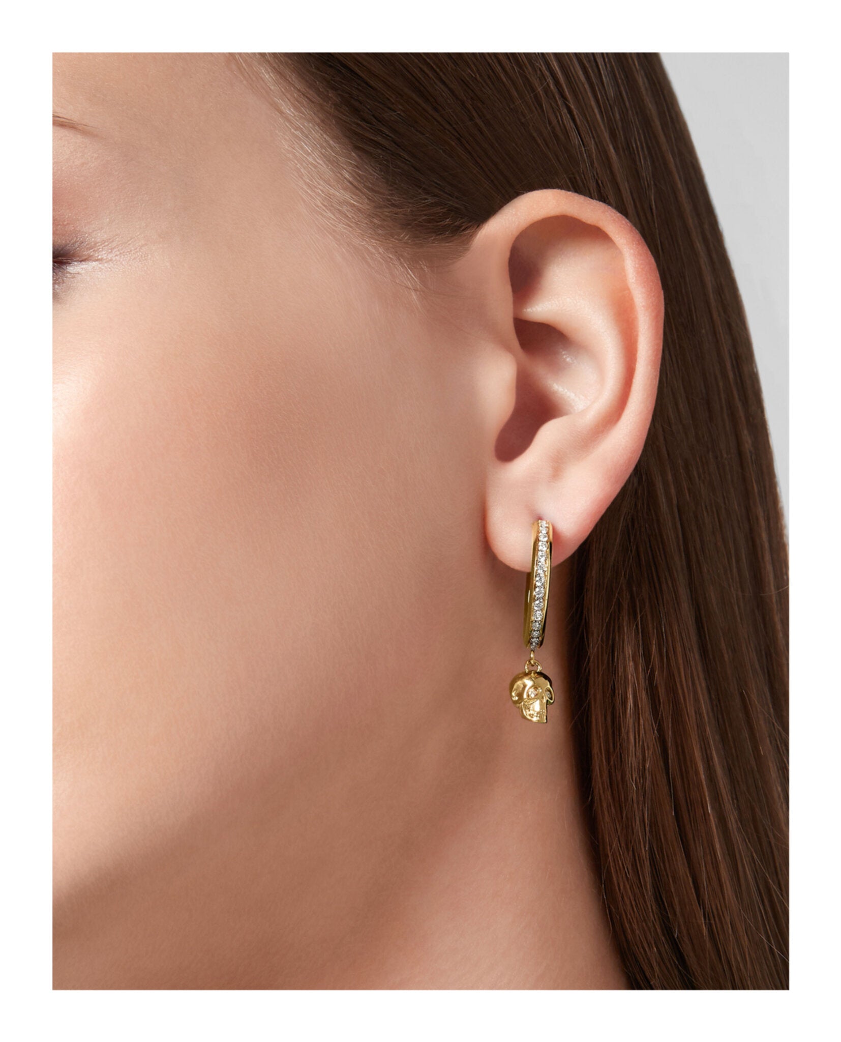 Lettering Crystal Hoop Earrings