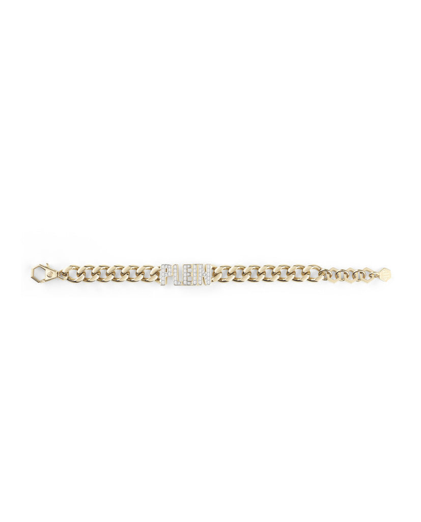 Lettering Crystal Cuban Links Bracelet