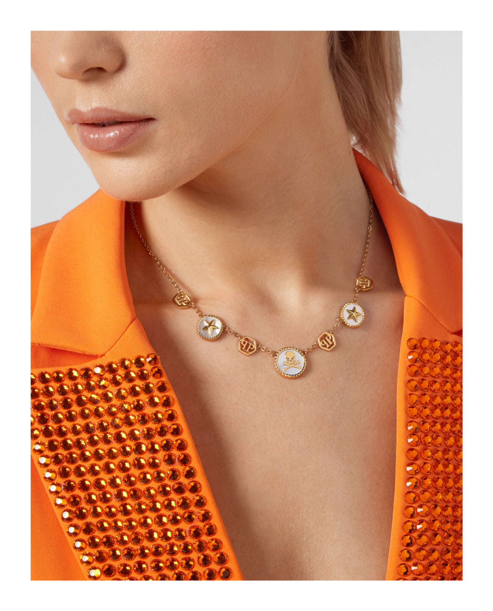 Plein Mini Logo Cable Chain Necklace