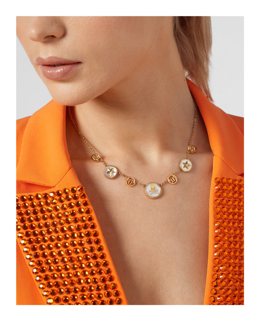 Plein Mini Logo Cable Chain Necklace