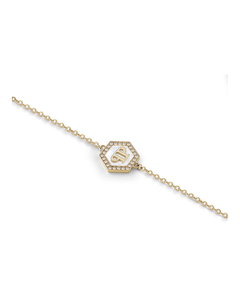 Plein Mini Logo Crystal Cable Chain Necklace