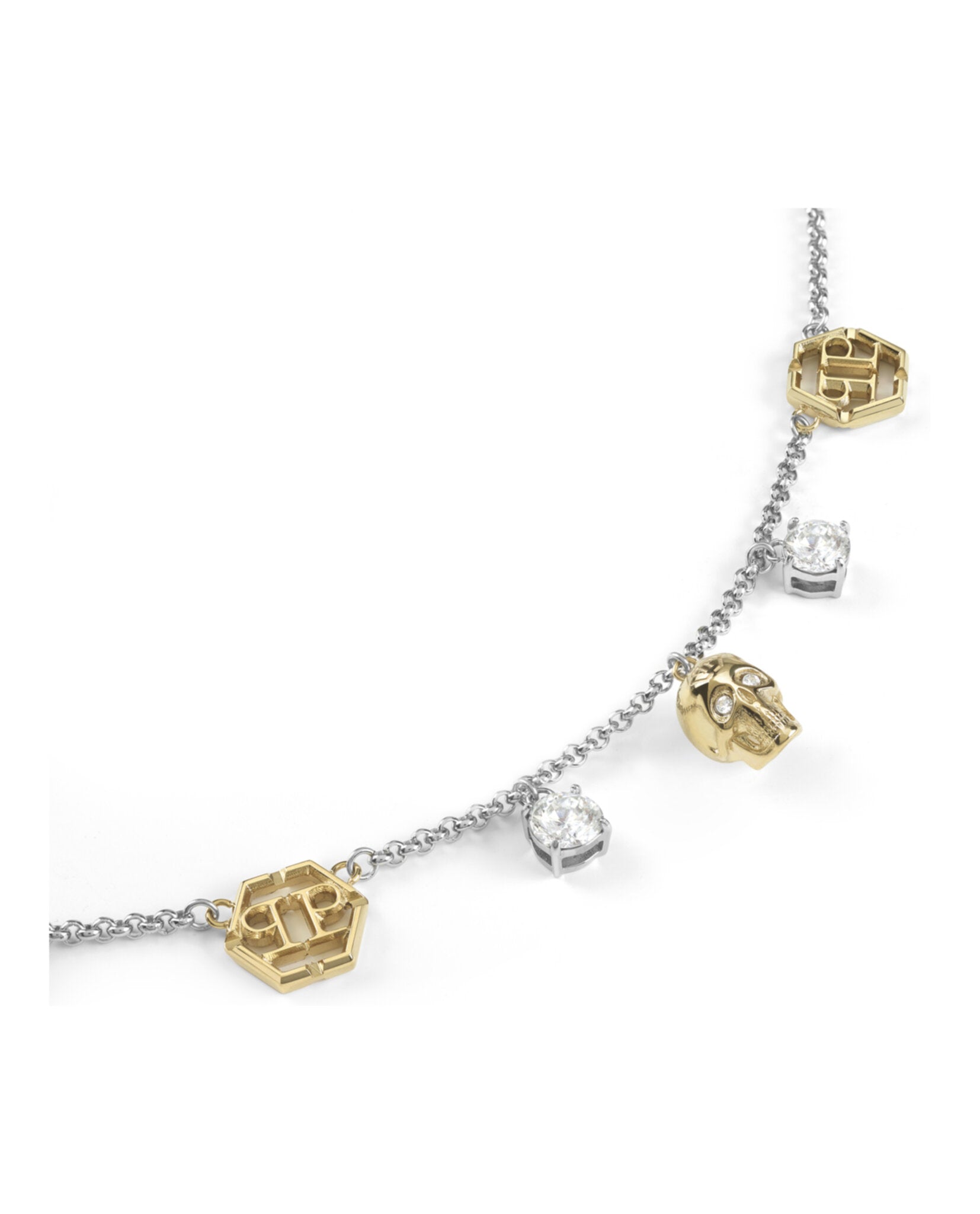3D $kull Crystal Cable Chain Necklace
