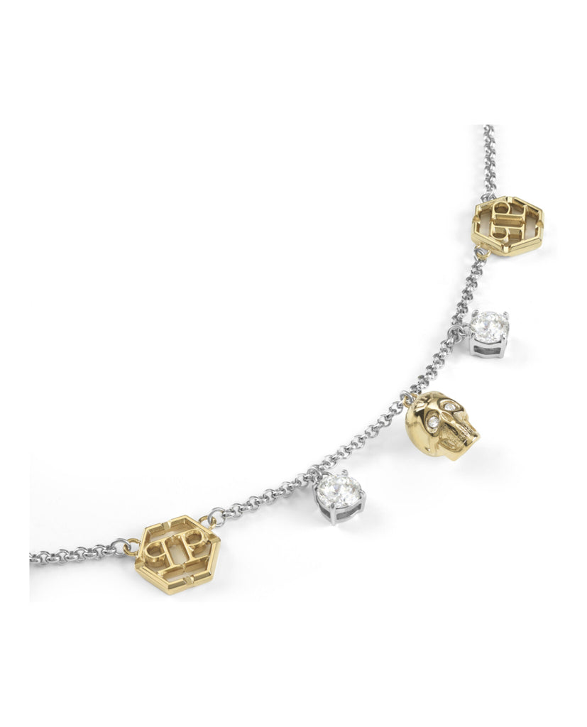 3D $kull Crystal Cable Chain Necklace