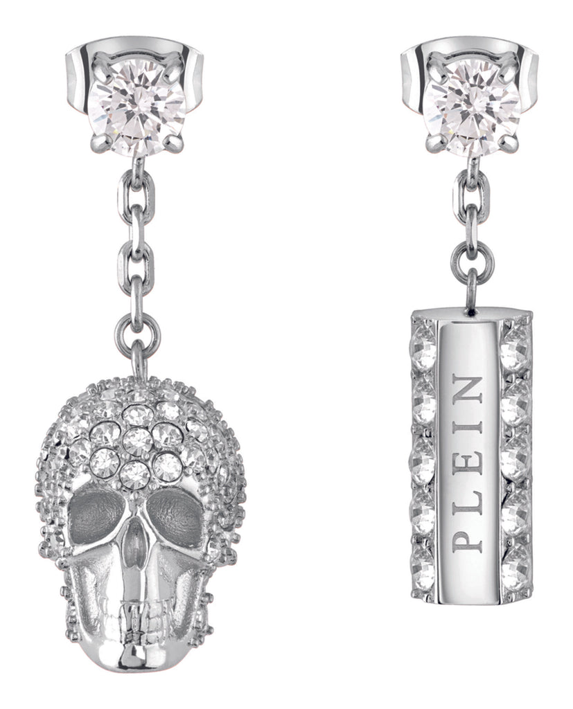 Sliding $kull Crystal Dangle Earrings