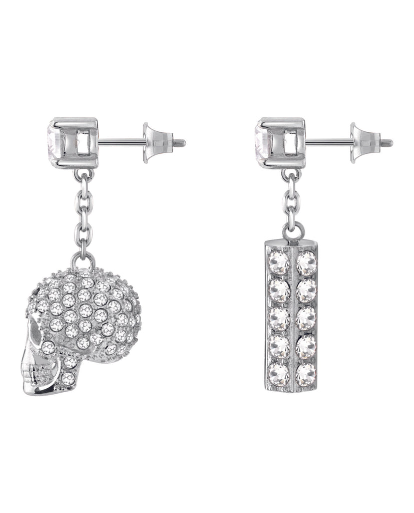 Sliding $kull Crystal Dangle Earrings
