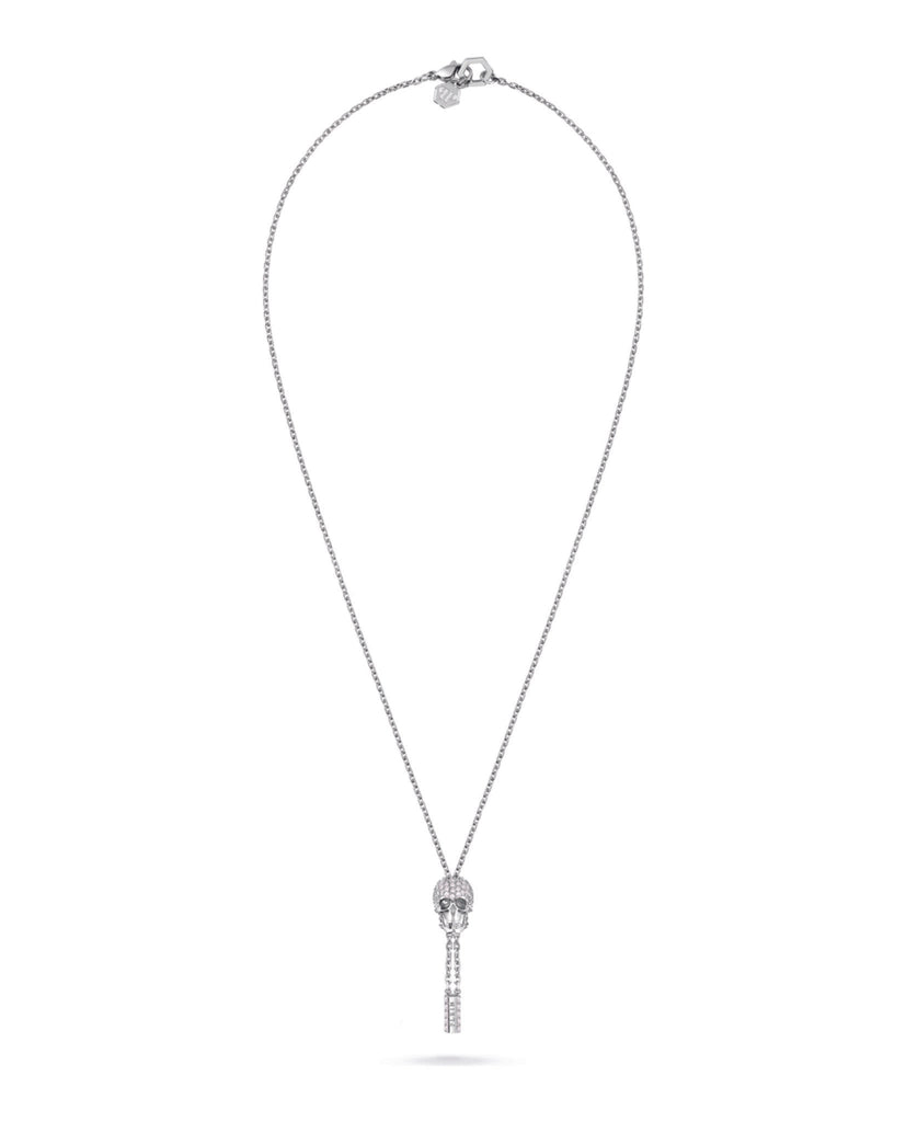 Sliding $kull Crystal Cable Chain Necklace