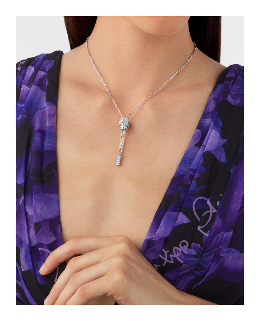 Sliding $kull Crystal Cable Chain Necklace