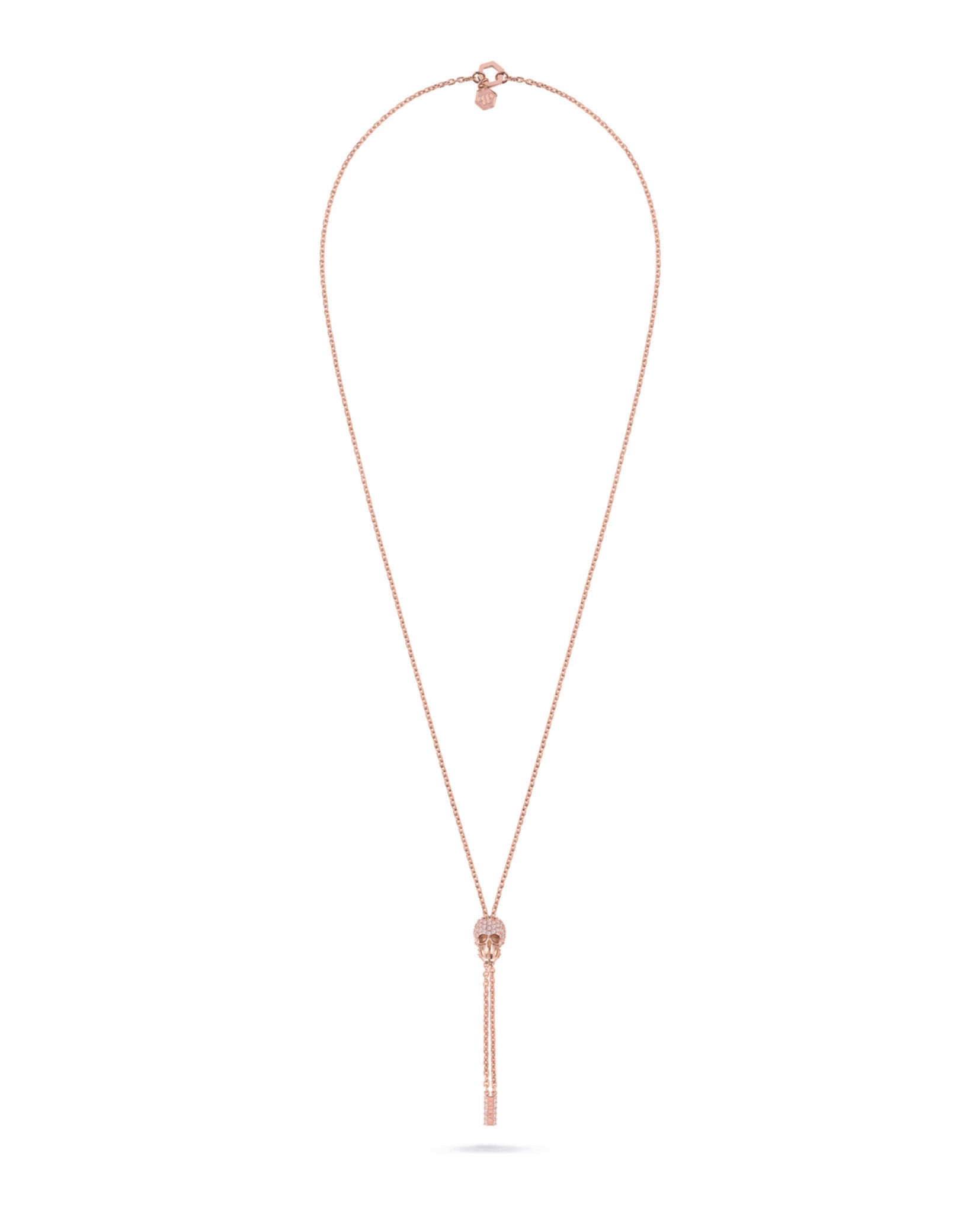 Sliding $kull Crystal Cable Chain Necklace