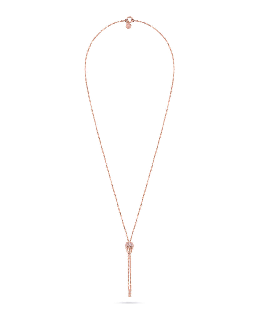 Sliding $kull Crystal Cable Chain Necklace