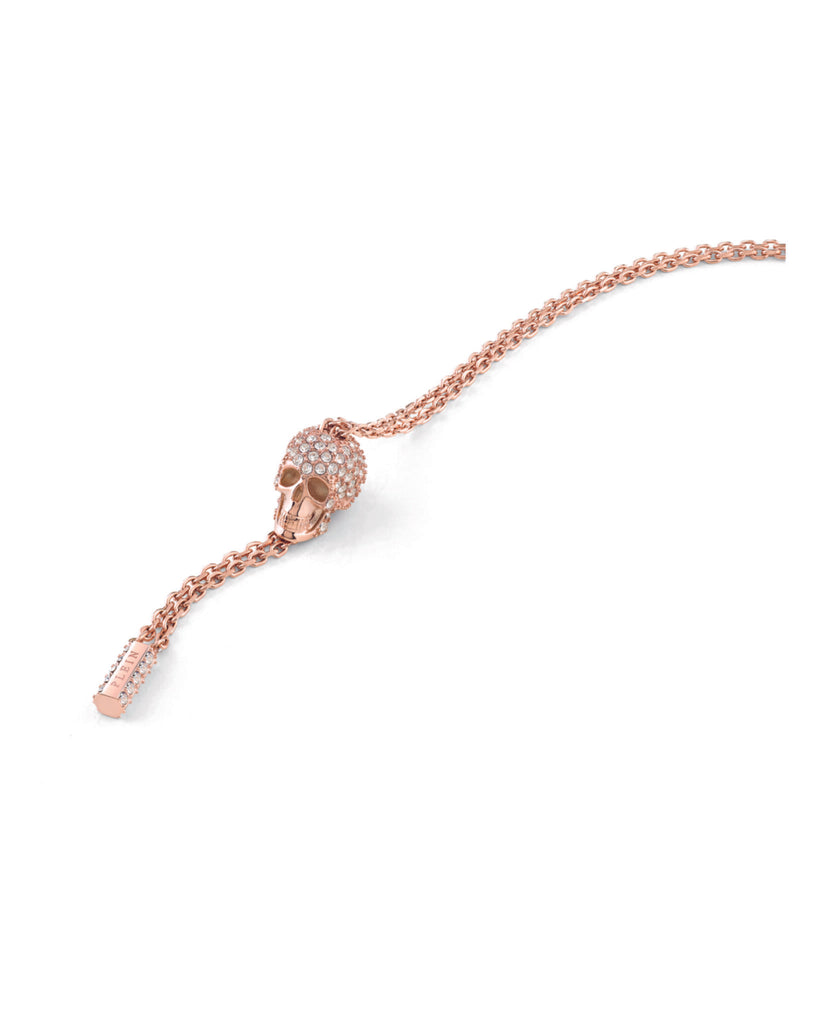 Sliding $kull Crystal Cable Chain Necklace