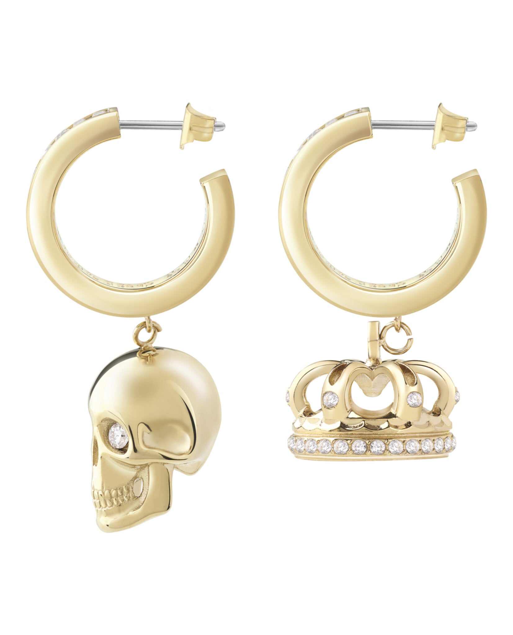 $kull Crown Crystal Hoop Earrings