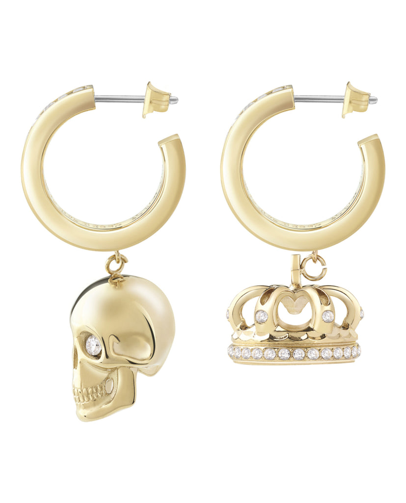 $kull Crown Crystal Hoop Earrings