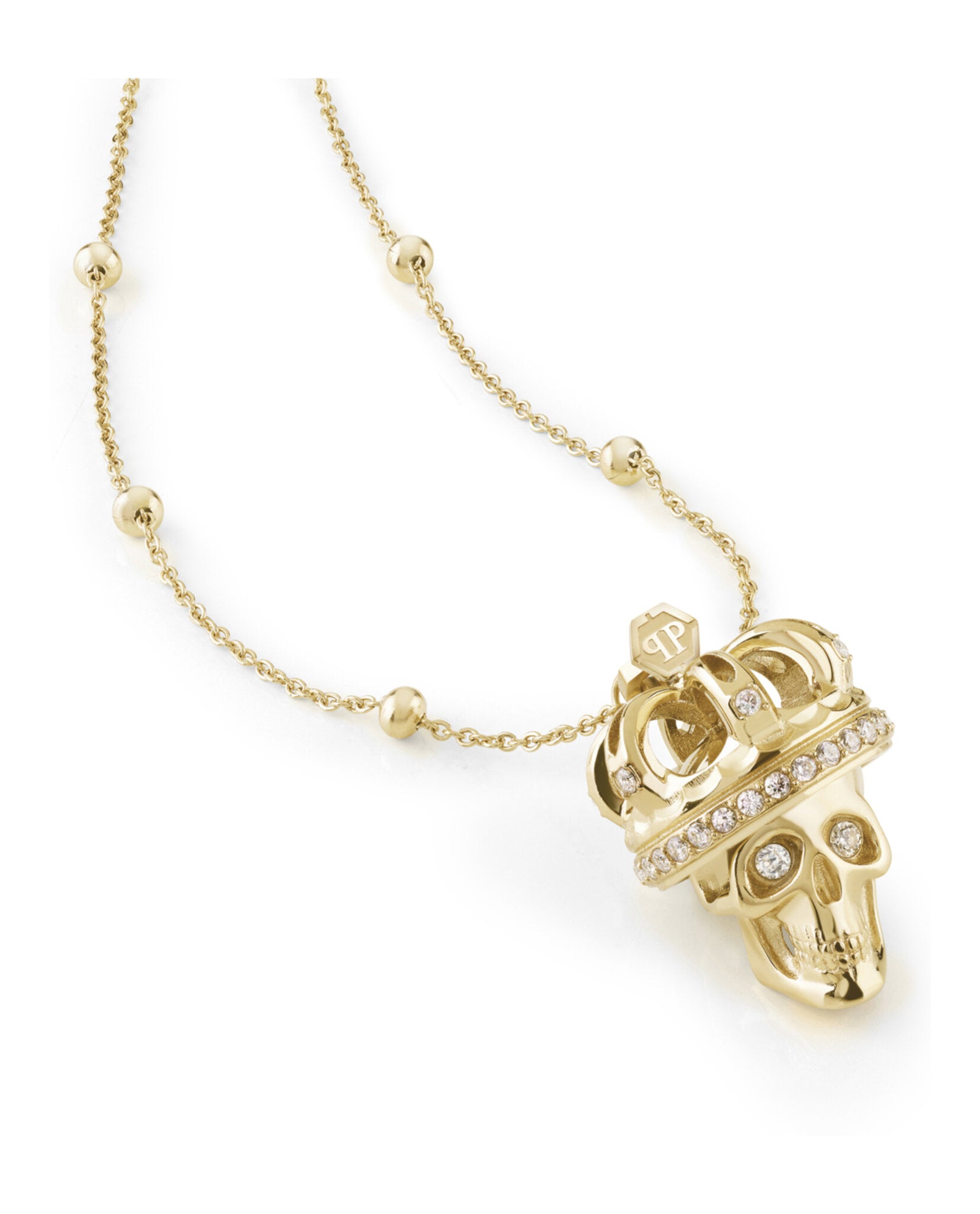 $kull Crown Crystal Cable Chain Necklace