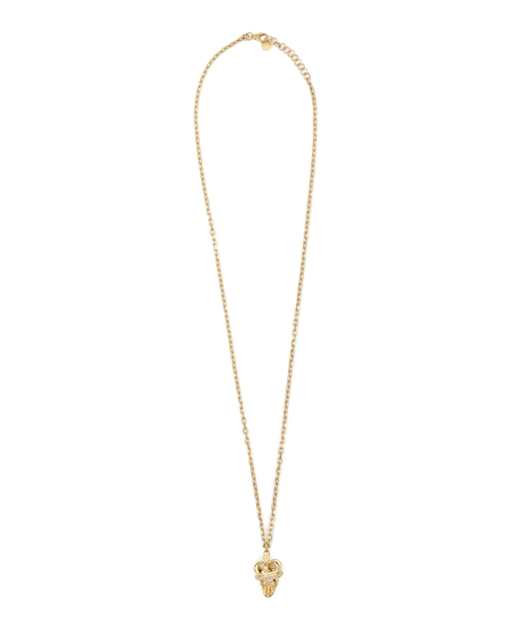 3D $kull Crystal Cable Chain Necklace