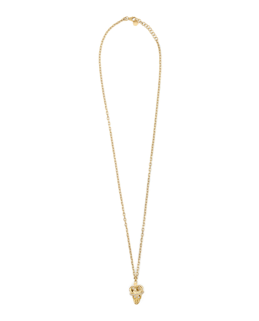 3D $kull Crystal Cable Chain Necklace