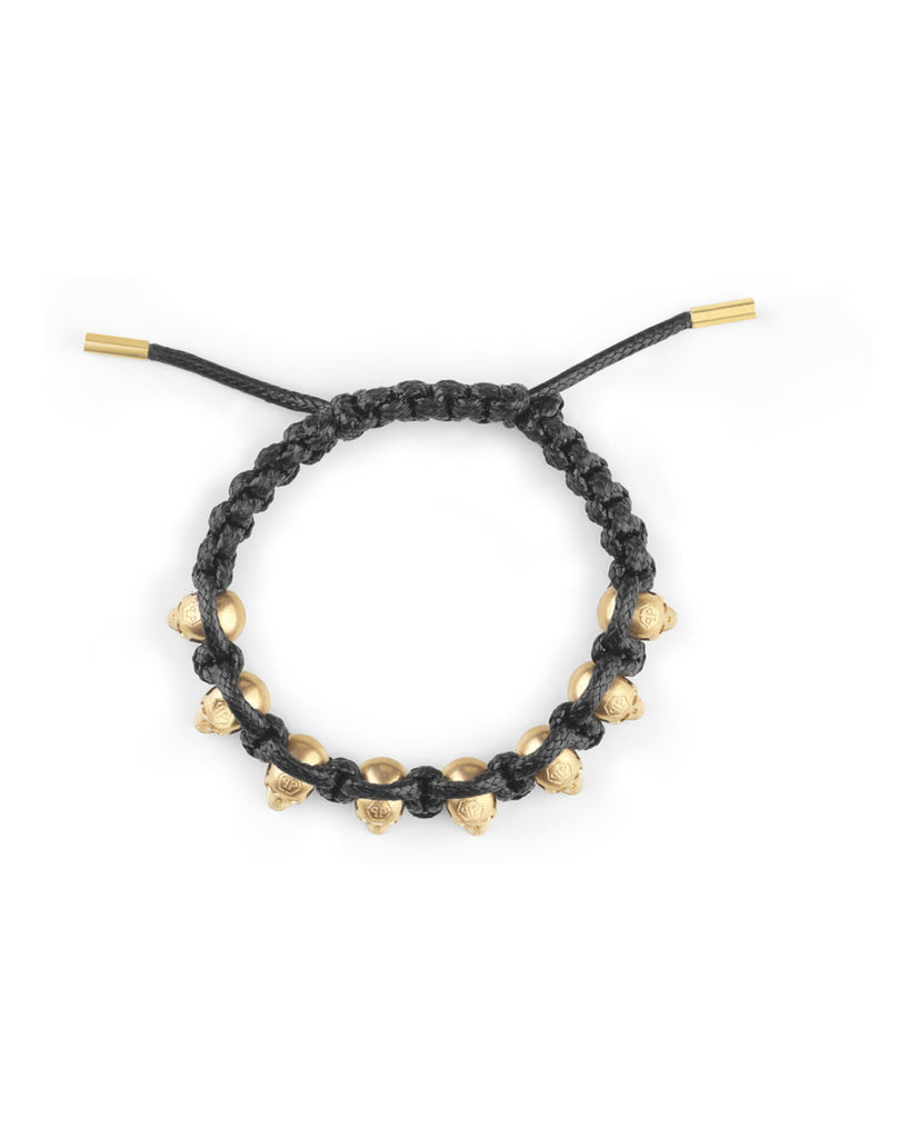 3D $kull Crystal Cotton Cord Bracelet