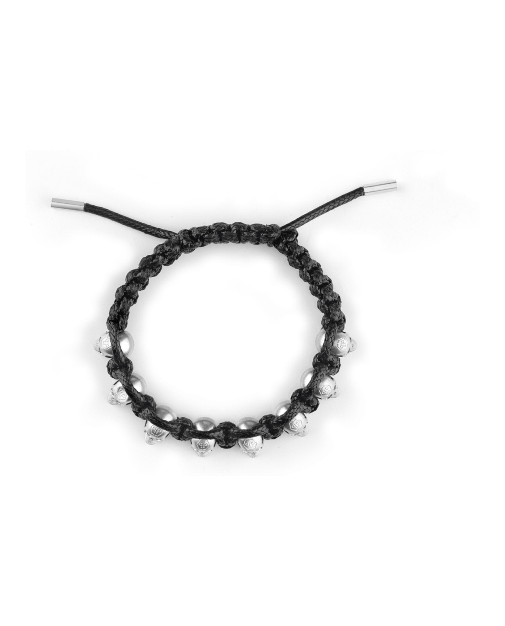 3D $kull Crystal Cotton Cord Bracelet