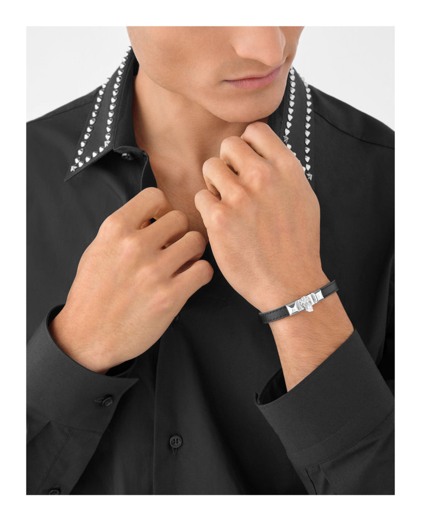 Plein Enigma Crystal Calf Leather Bracelet