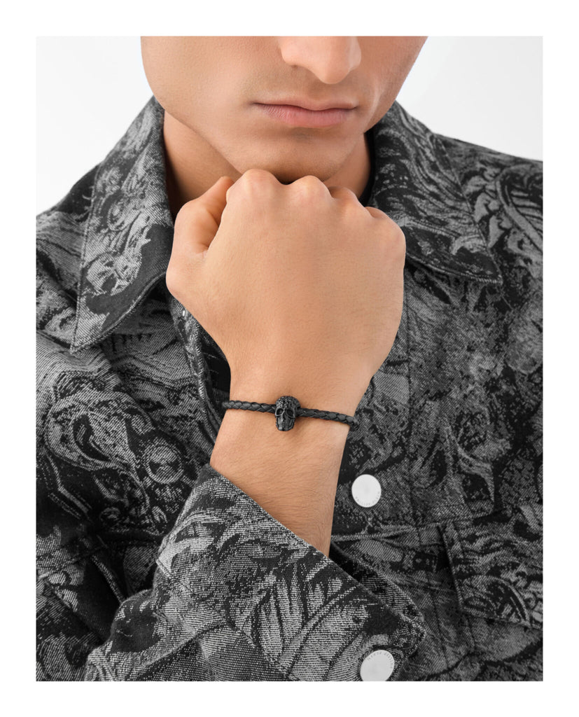 Plein Elite Crystal Calf Leather Bracelet