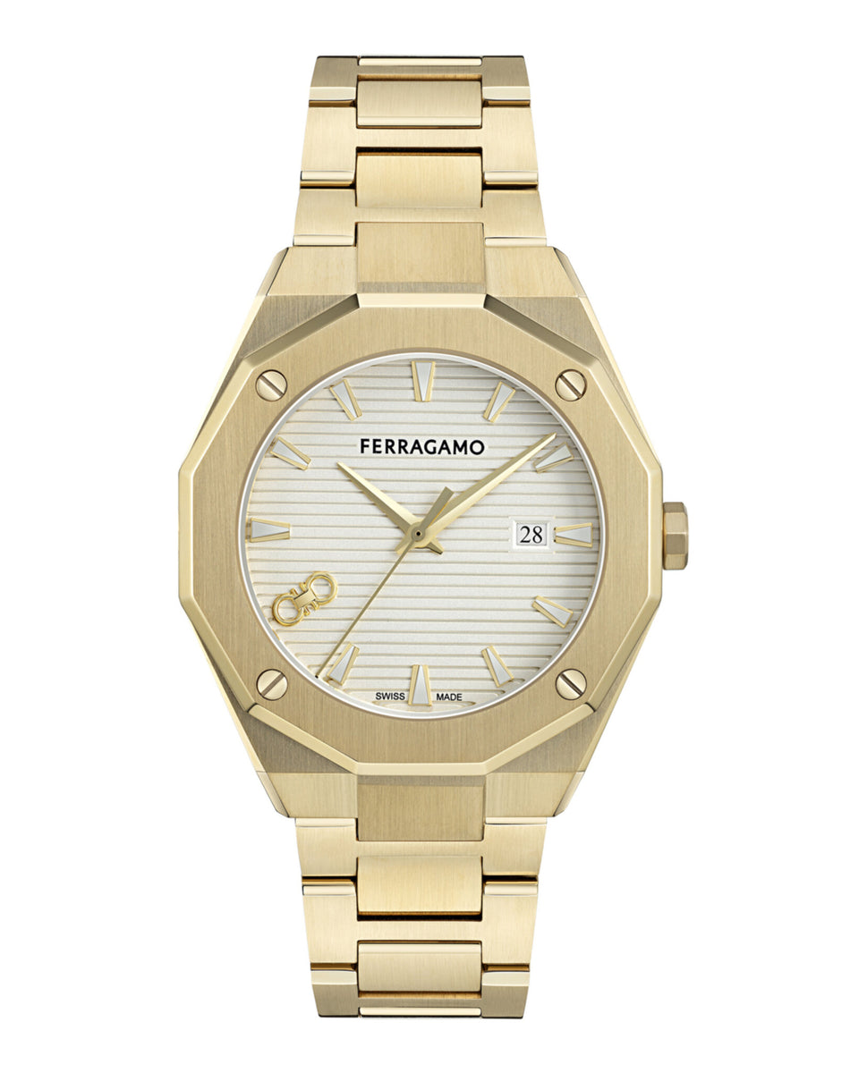 Salvatore Ferragamo シルクブラウス ゴールドベージュ L Ferragamo Mens Watches | Direct Luxury