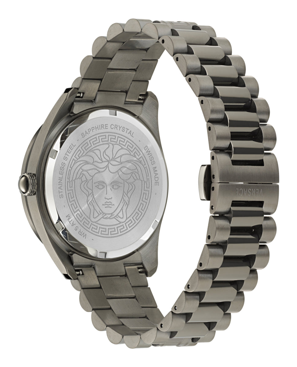 VERSACE Moving Spheres Silver/ Black Watch Versace V-Dome Bracelet Watch, 42mm | Nordstrom main image 3
