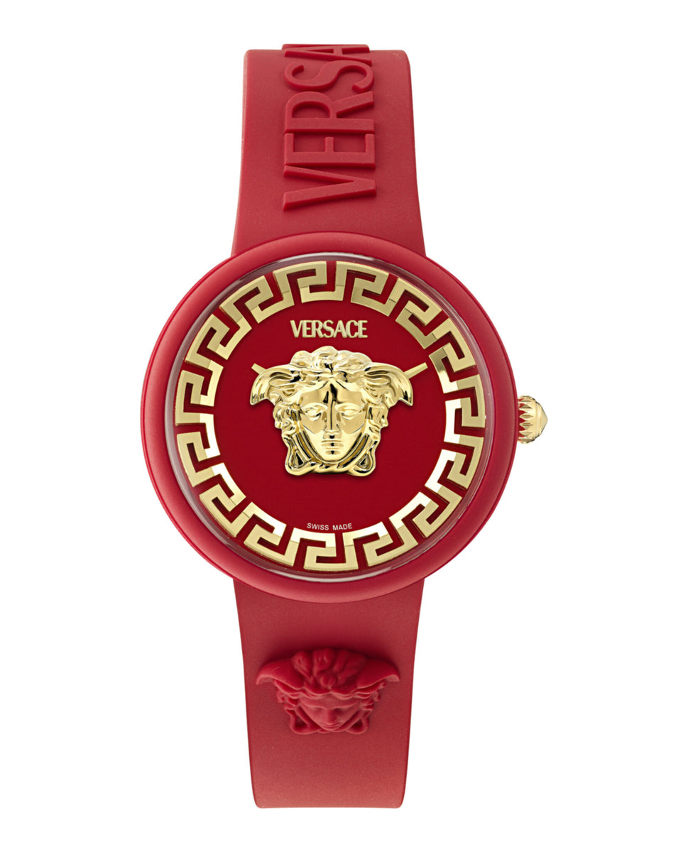 ♥️ VERSACE ♥️ Red and Gold Logo Watch Amazon.com: Versace Medusa Deco Collection Luxury Womens  main image 2