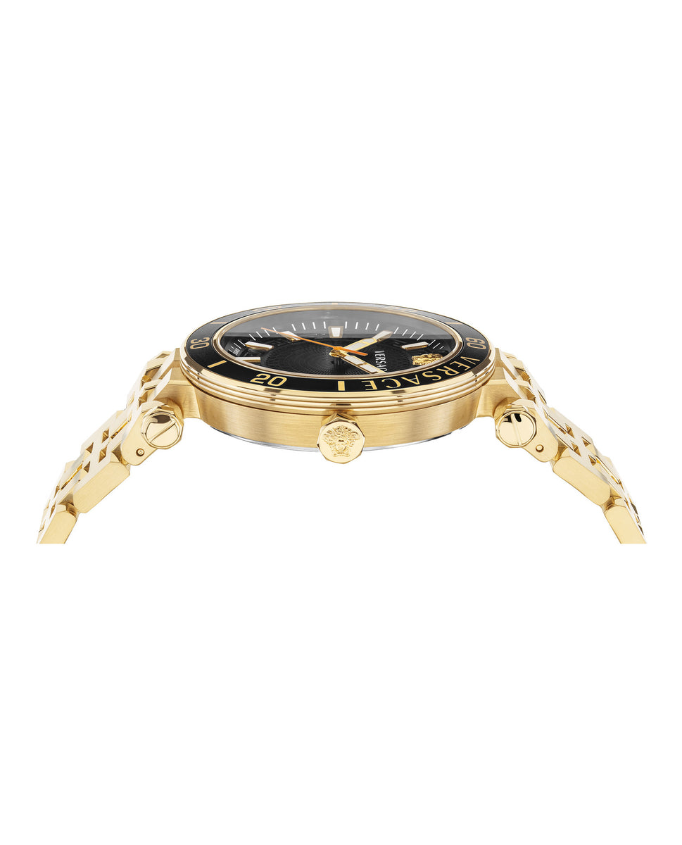 Versace Men\'s VEZ300721 Greca Sport Date Swiss Made Gold IP Bracelet Watch Versace Men main image 3