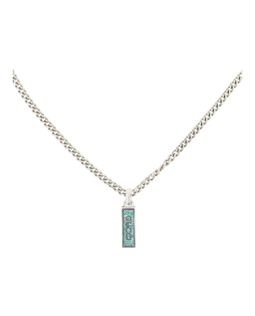 Sterling Silver Logo Plaque Necklace