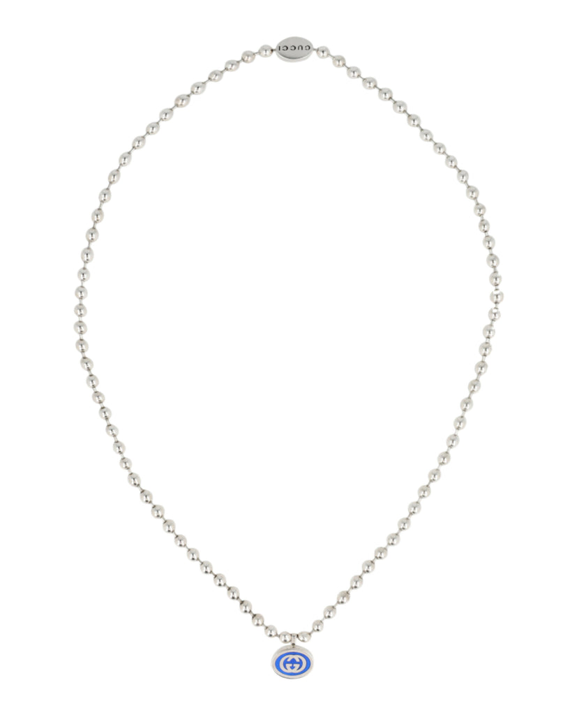 Sterling Silver Interlocking G Boule Necklace