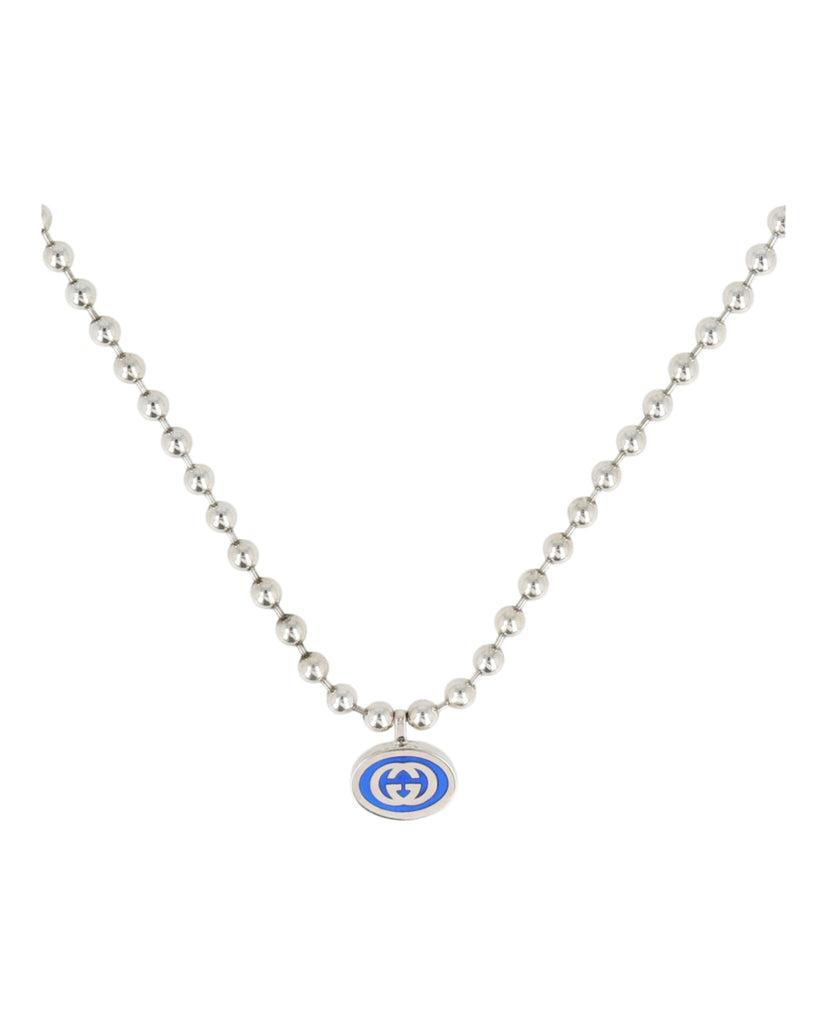 Sterling Silver Interlocking G Boule Necklace