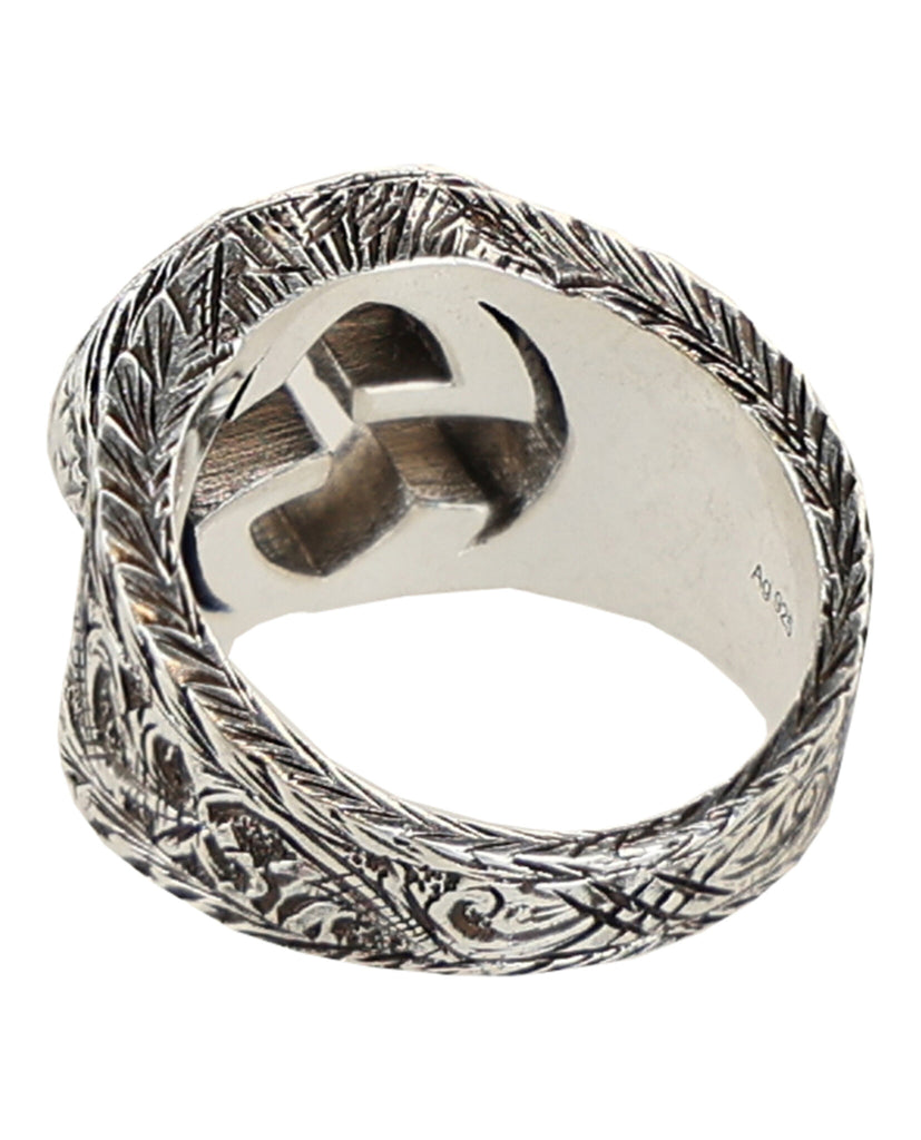 Interlocking G Paisley Silver Ring