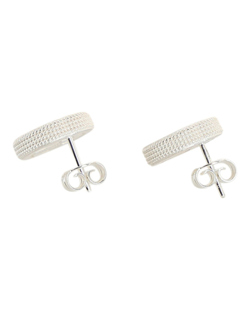 Interlocking G Textured Silver Stud Earrings