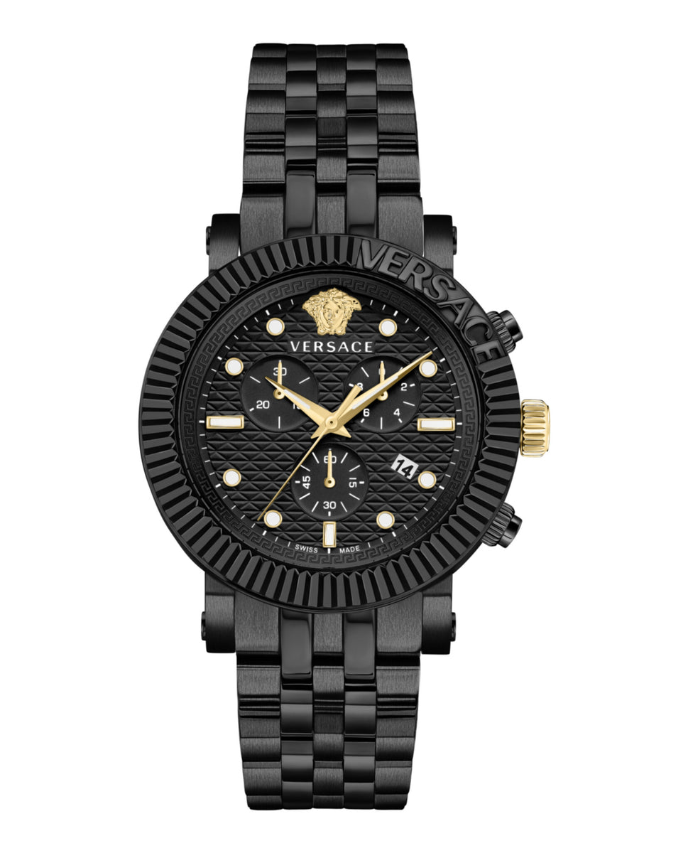 腕時計その他 Versace Regalia Bracelet Watch With Black Guilloche Dial Versace Greca Goddess Black Dial Bracelet Watch - 16LDWB