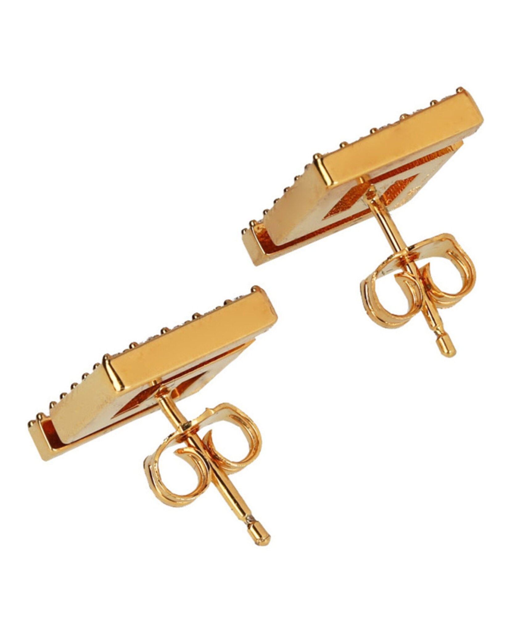 Crystal-Embellished Greca Stud Earrings
