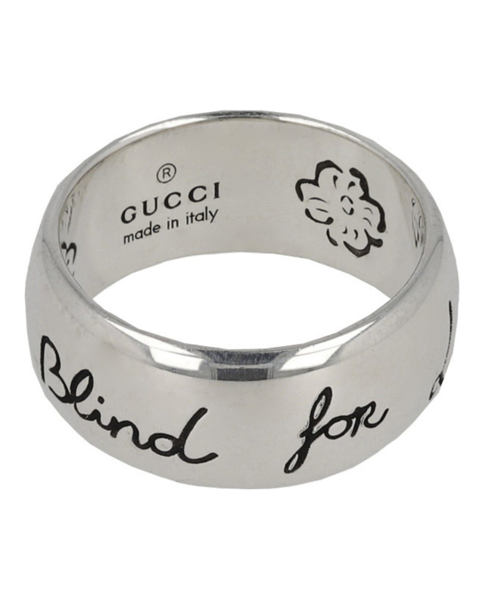 Sterling Silver Blind for Love Engraved Ring