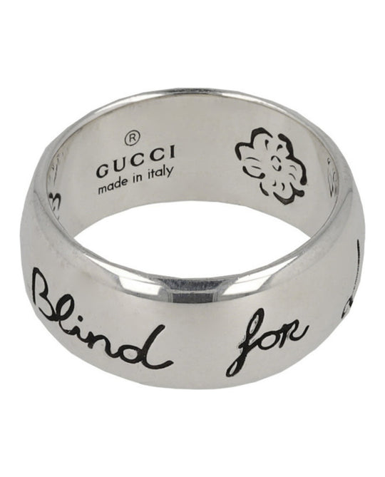 Sterling Silver Blind for Love Engraved Ring