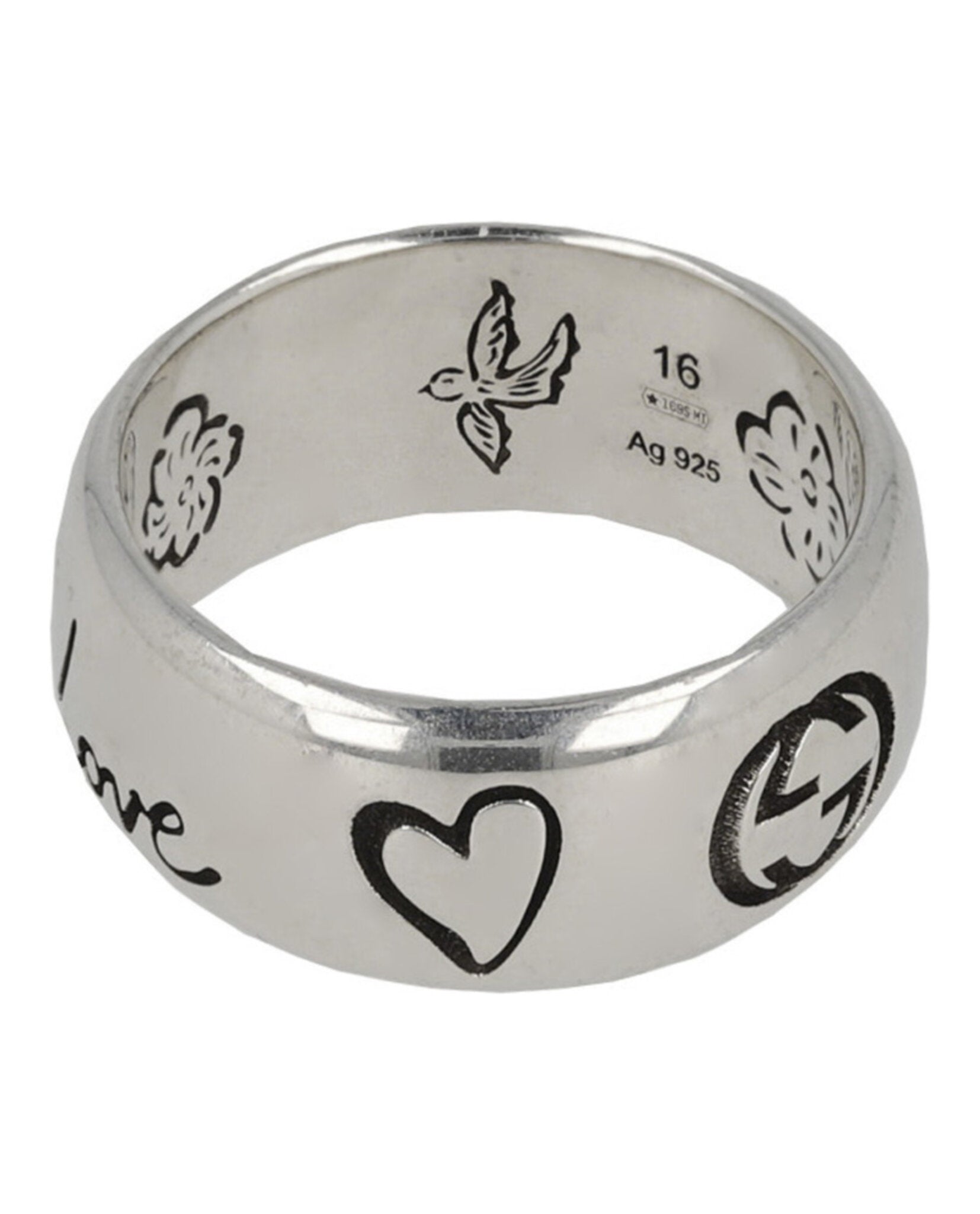 Sterling Silver Blind for Love Engraved Ring