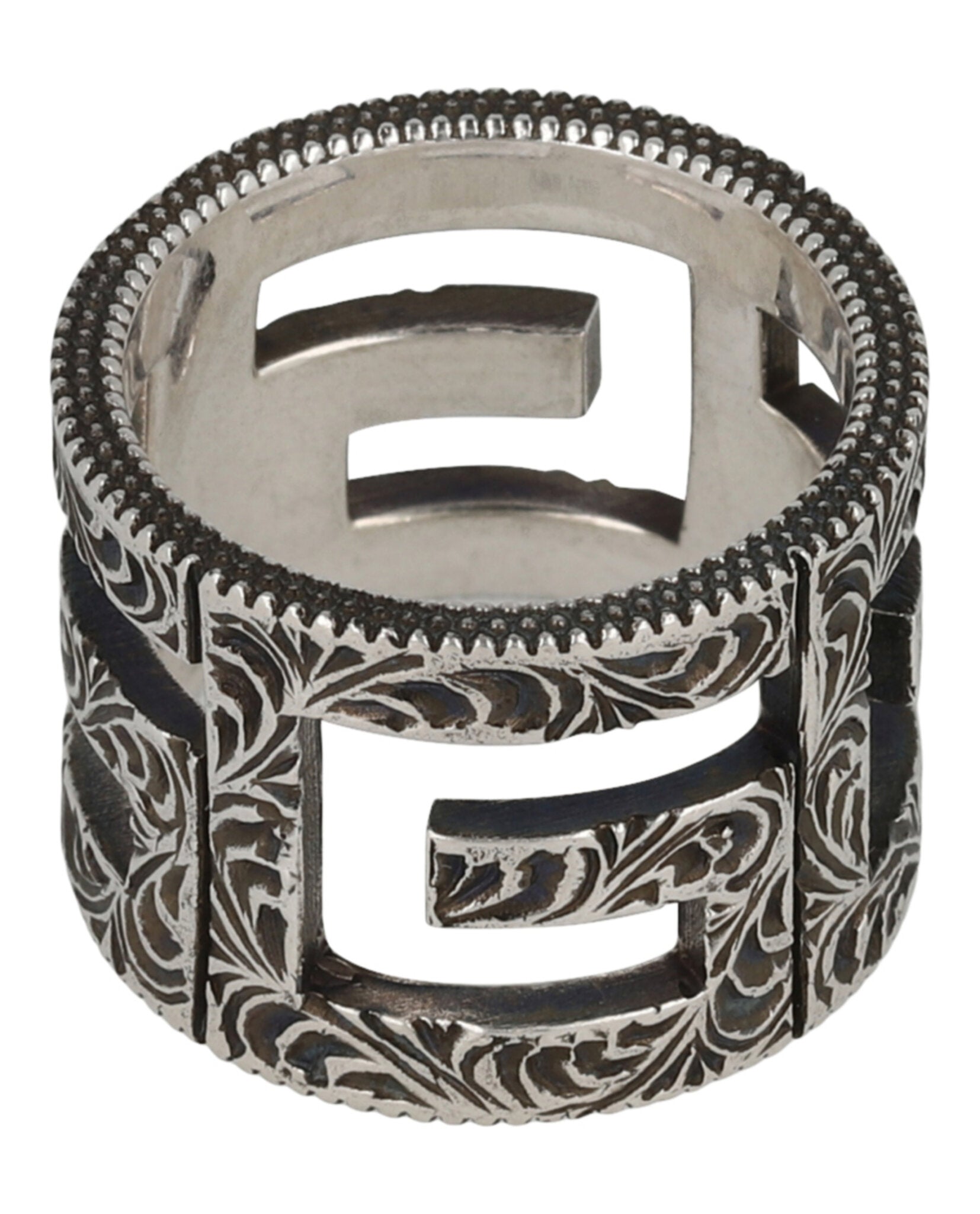 Cubed G Motif Logo Ring