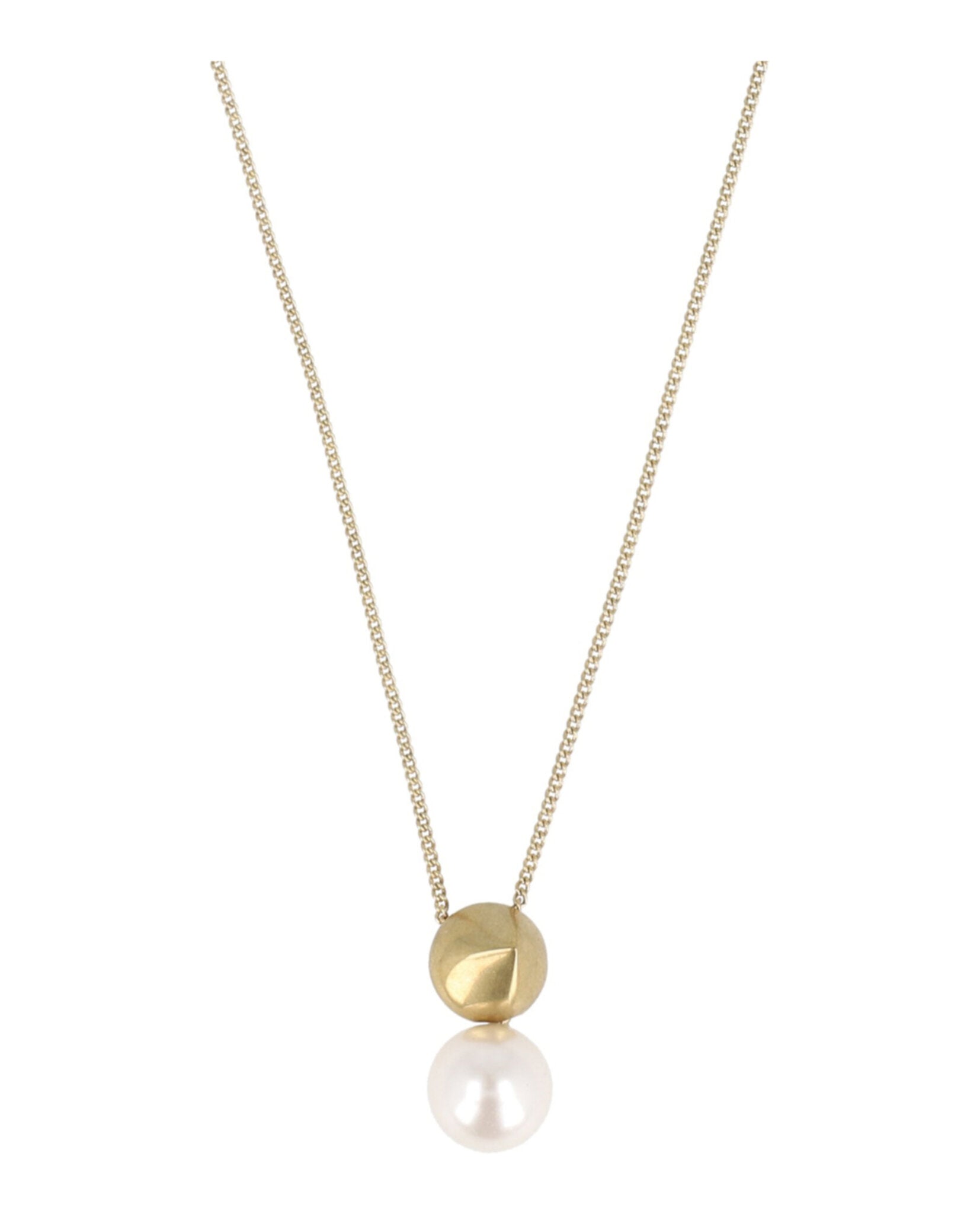 Sculptural Pendant Faux Pearl Necklace