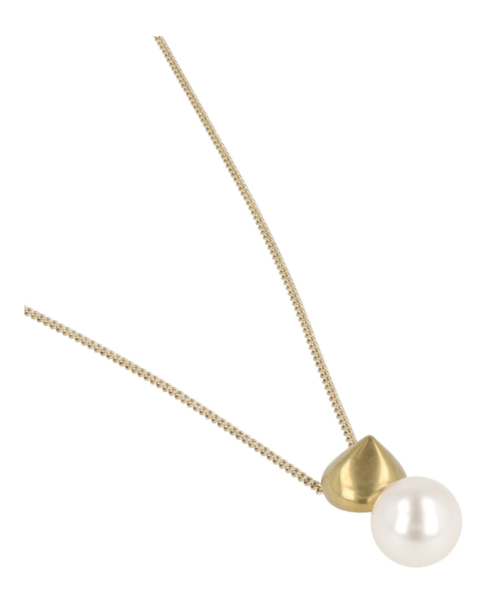 Sculptural Pendant Faux Pearl Necklace