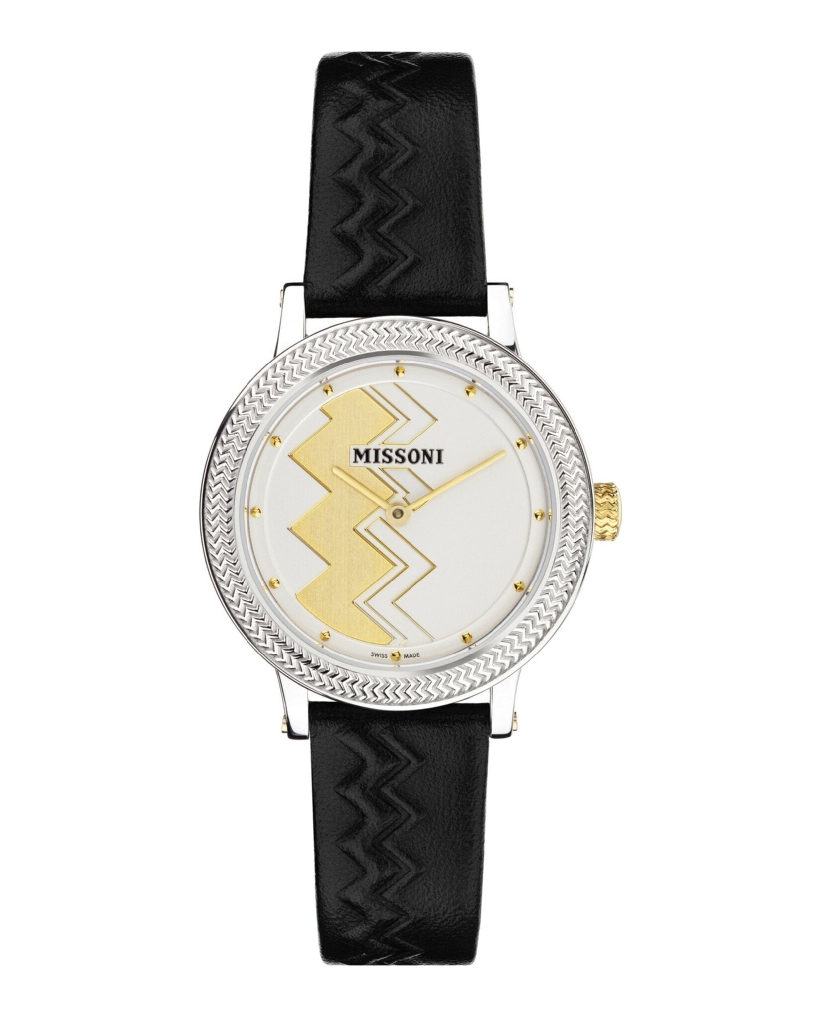 Missoni Optic Zigzag Leather Watch