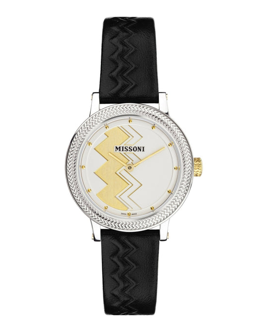 Missoni Optic Zigzag Leather Watch