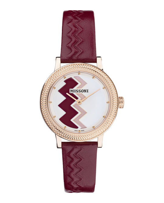 Missoni Optic Zigzag Leather Watch
