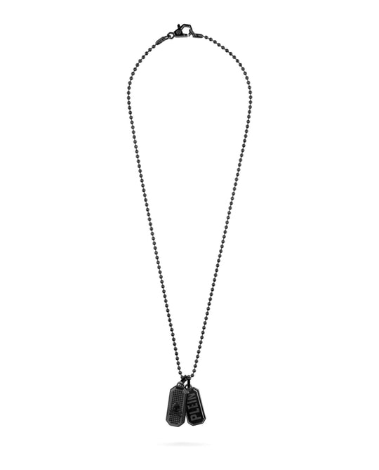 Plein Double Tag Bead Chain Necklace