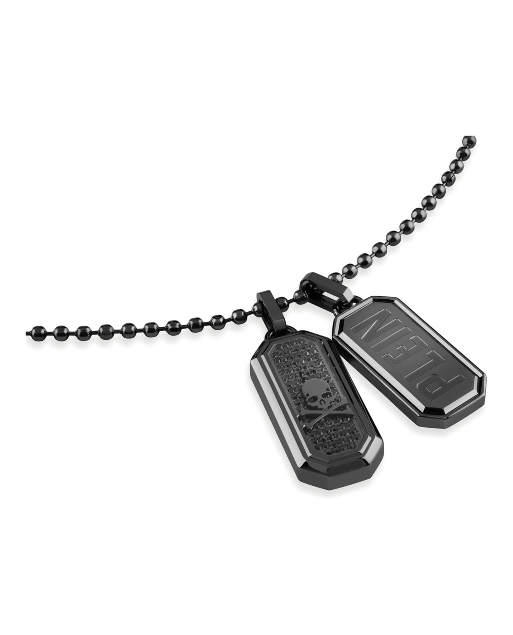 Plein Double Tag Bead Chain Necklace